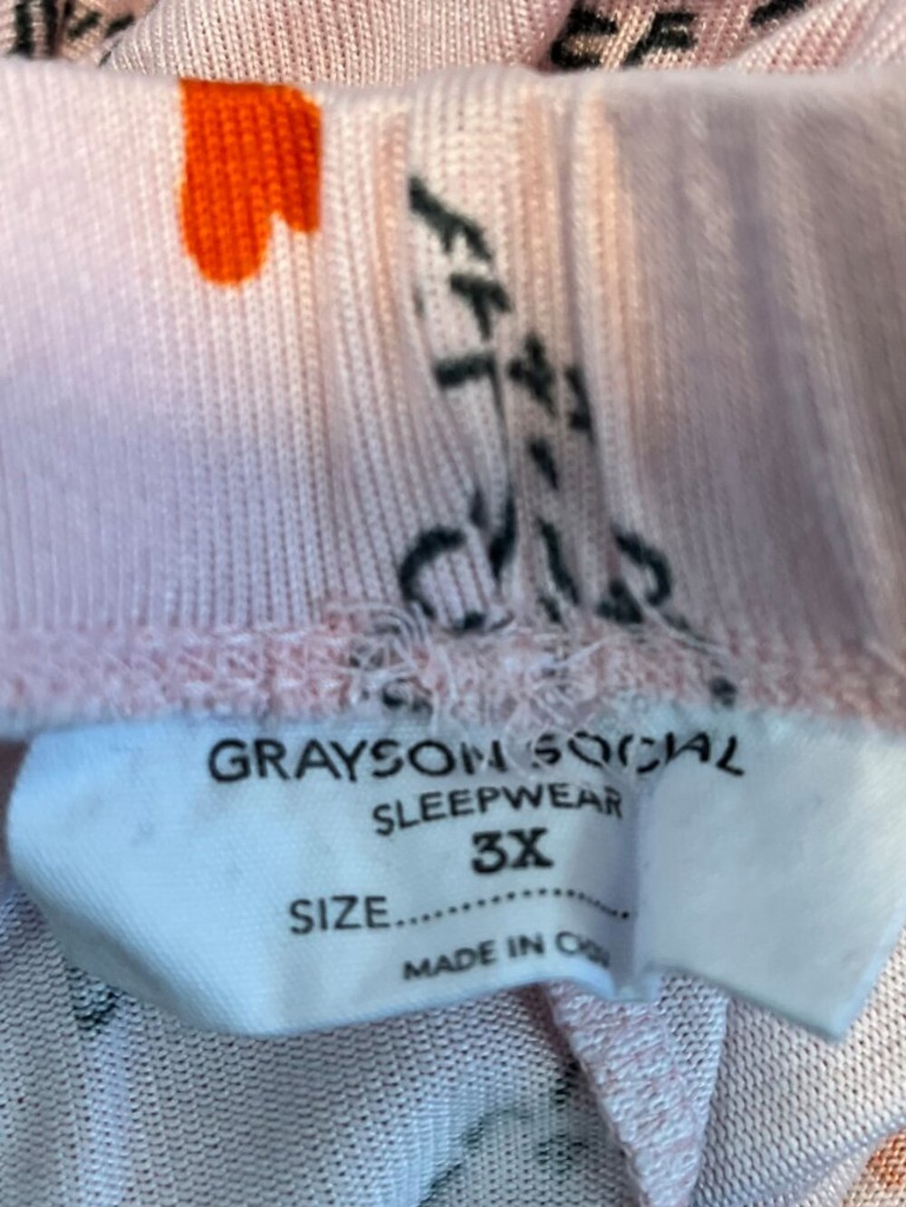 Grayson Social Pink Cherub Spill the Tea Pajama Set size 3X - Picture 8 of 10